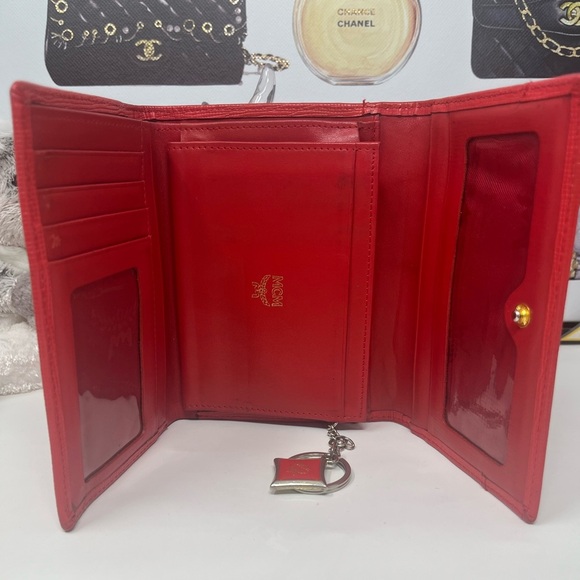 MCM Red Leather Wallets with Gold Accents - Picture 5 of 7